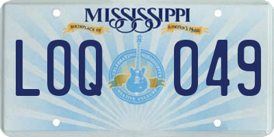 MS license plate LOQ049