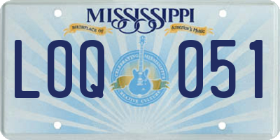 MS license plate LOQ051