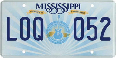 MS license plate LOQ052
