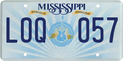 MS license plate LOQ057