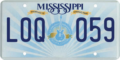 MS license plate LOQ059