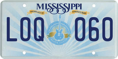 MS license plate LOQ060