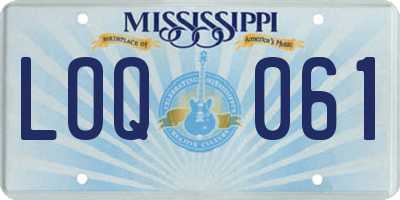 MS license plate LOQ061