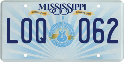 MS license plate LOQ062