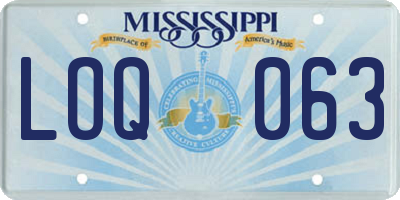 MS license plate LOQ063