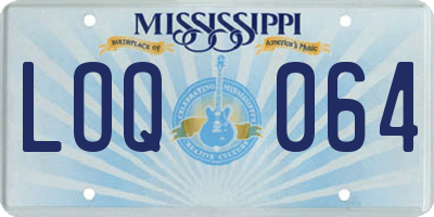 MS license plate LOQ064