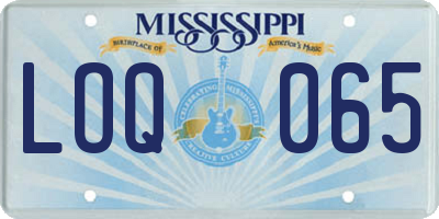 MS license plate LOQ065