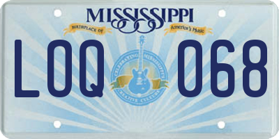 MS license plate LOQ068