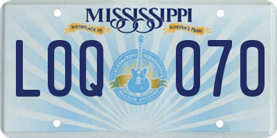MS license plate LOQ070