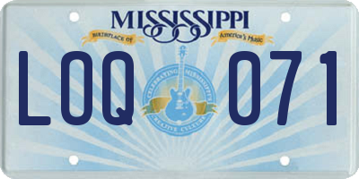 MS license plate LOQ071