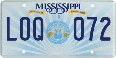MS license plate LOQ072