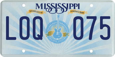 MS license plate LOQ075