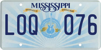 MS license plate LOQ076