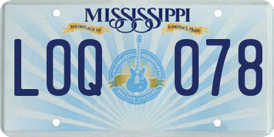 MS license plate LOQ078