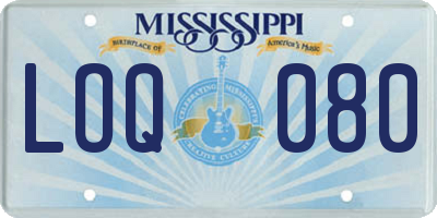 MS license plate LOQ080