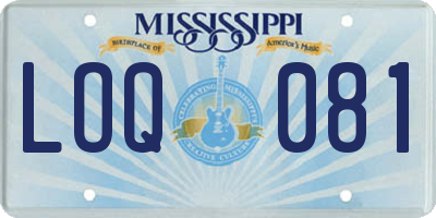 MS license plate LOQ081
