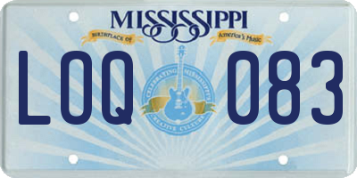 MS license plate LOQ083