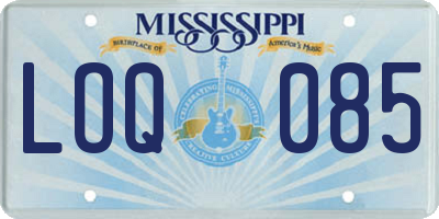 MS license plate LOQ085