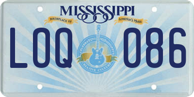 MS license plate LOQ086
