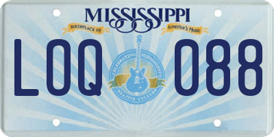 MS license plate LOQ088