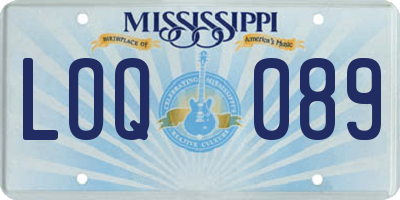 MS license plate LOQ089