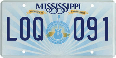 MS license plate LOQ091