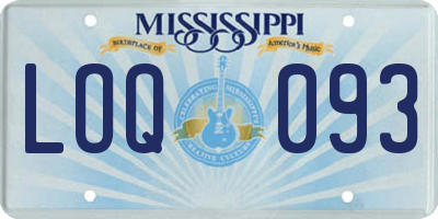 MS license plate LOQ093