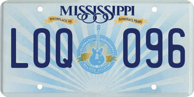 MS license plate LOQ096
