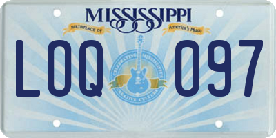 MS license plate LOQ097