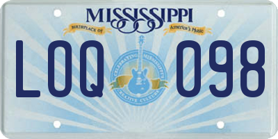 MS license plate LOQ098