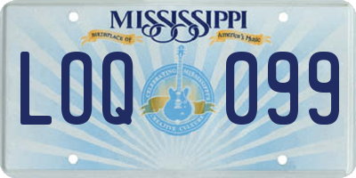MS license plate LOQ099
