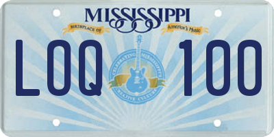 MS license plate LOQ100