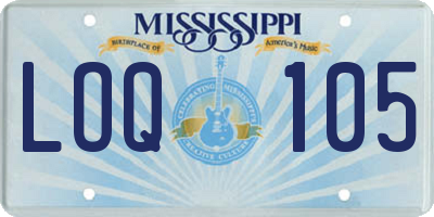MS license plate LOQ105