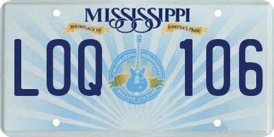MS license plate LOQ106