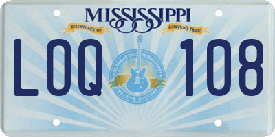 MS license plate LOQ108