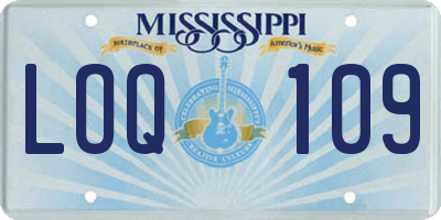 MS license plate LOQ109