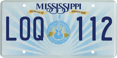MS license plate LOQ112
