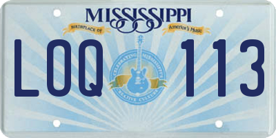 MS license plate LOQ113