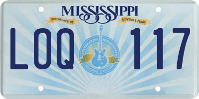 MS license plate LOQ117