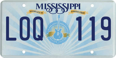 MS license plate LOQ119