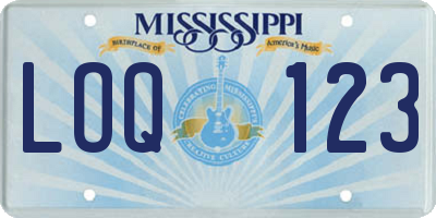 MS license plate LOQ123