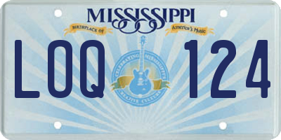 MS license plate LOQ124