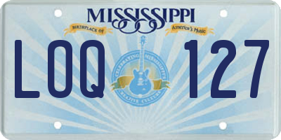 MS license plate LOQ127