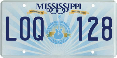 MS license plate LOQ128