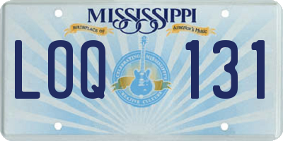 MS license plate LOQ131