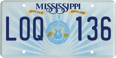 MS license plate LOQ136