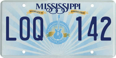 MS license plate LOQ142