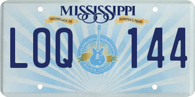MS license plate LOQ144