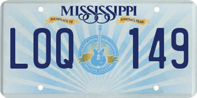 MS license plate LOQ149