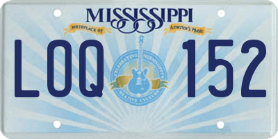 MS license plate LOQ152